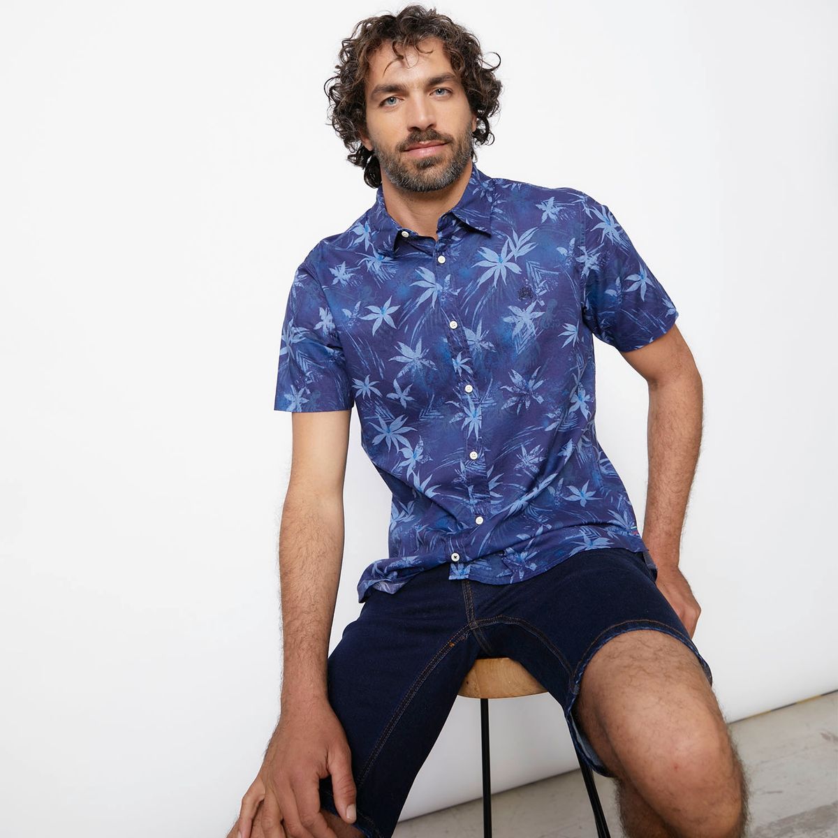 CASCAIS - Camisa Casual Manga Corta  Algodón Hombre Cascais