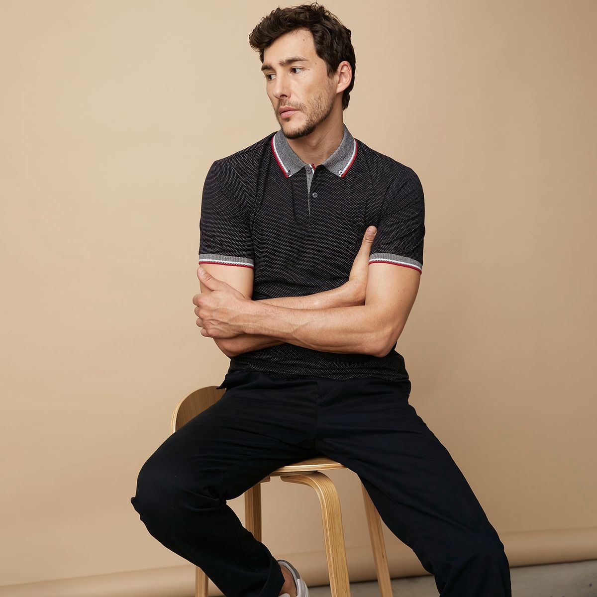 NEWPORT - Polera Manga Corta Cuello Piqué Hombre Newport