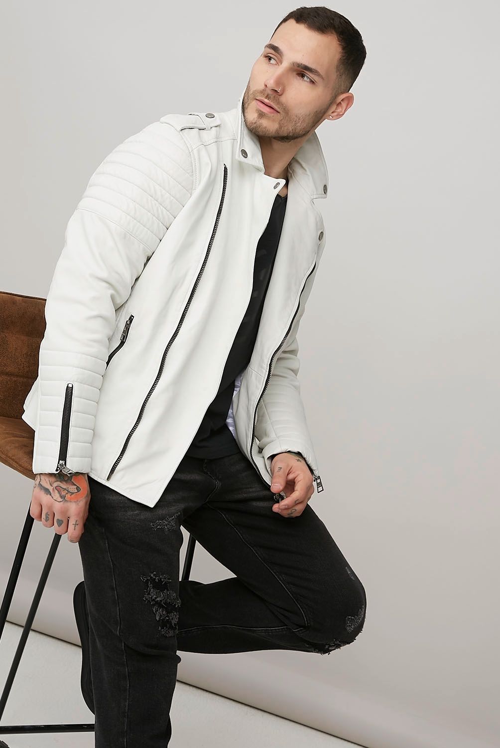 MOSSIMO - Mossimo Chaqueta Cuero Hombre