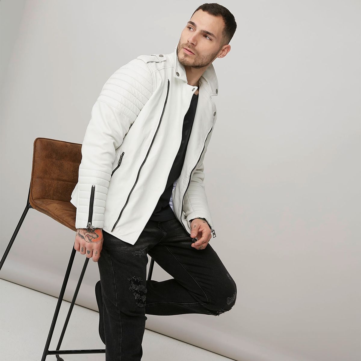 MOSSIMO - Mossimo Chaqueta Cuero Hombre
