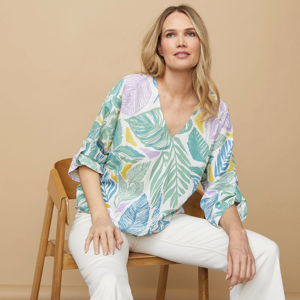 APOLOGY - Apology Blusa Manga Corta Lino Mujer