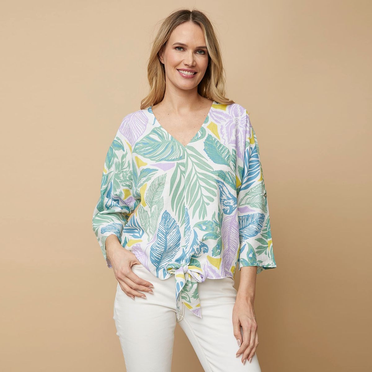 APOLOGY - Apology Blusa Manga Corta Lino Mujer