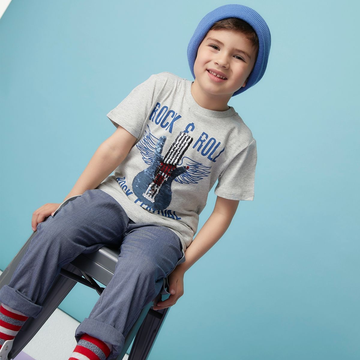 YAMP - Polera Niño Manga Corta Algodón Reciclado Yamp