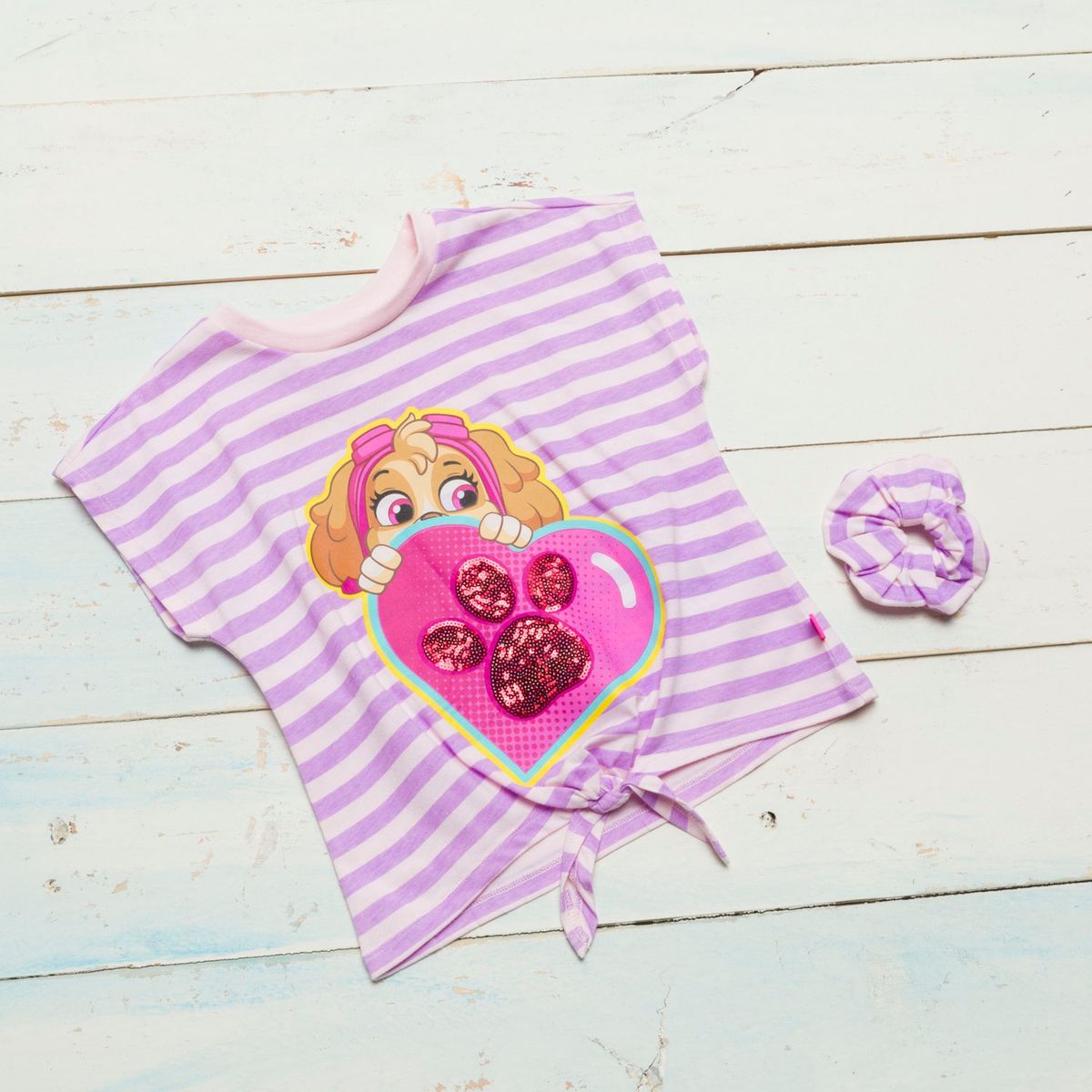 PAW PATROL - Polera Paw Patrol Manga Corta Niña Algodón