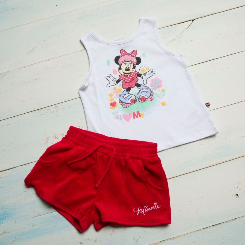 MINNIE - Conjunto Polera + Short Niña Algodón 2 Piezas Minnie