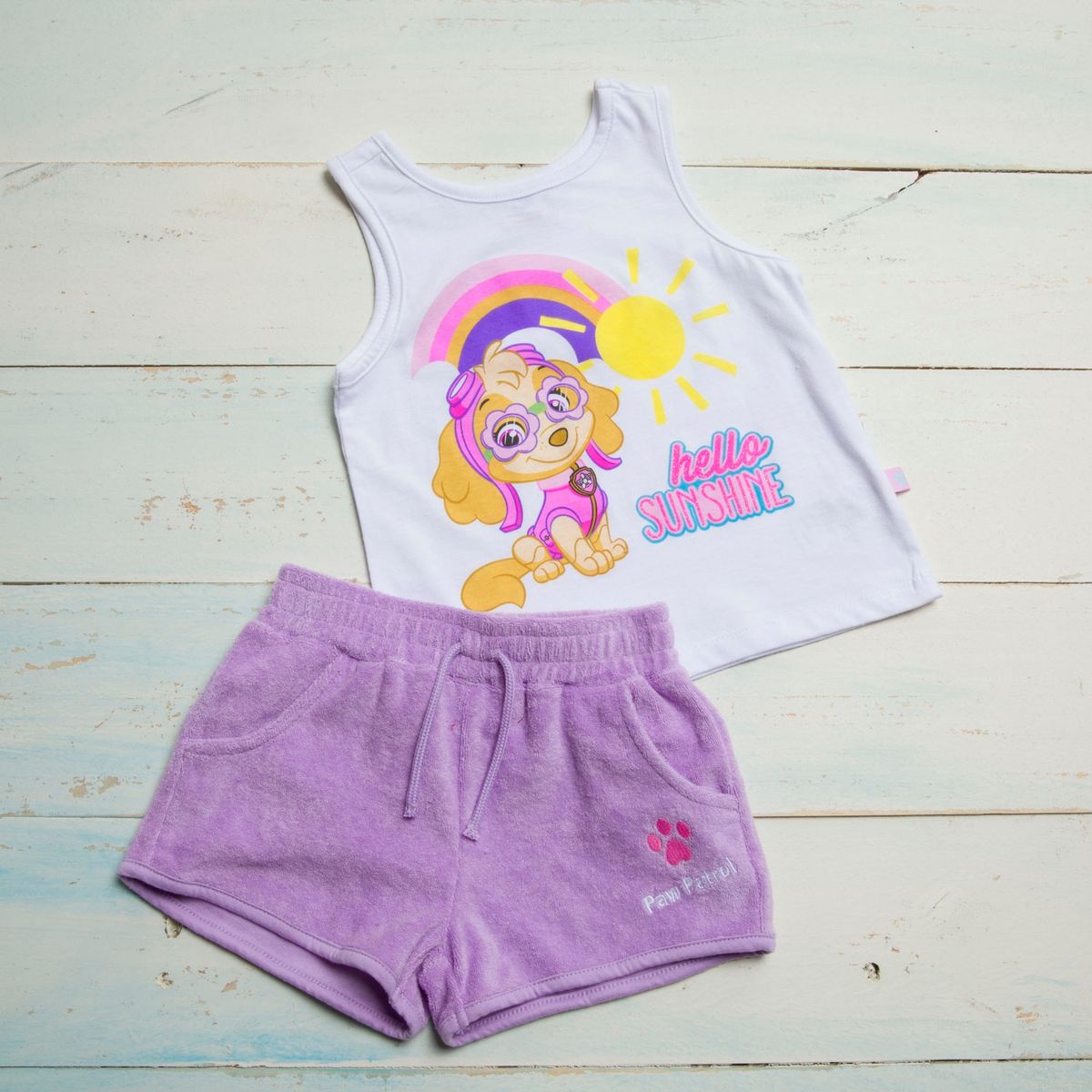 PAW PATROL - Conjunto Polera + Short Niña Algodón 2 Piezas Paw Patrol