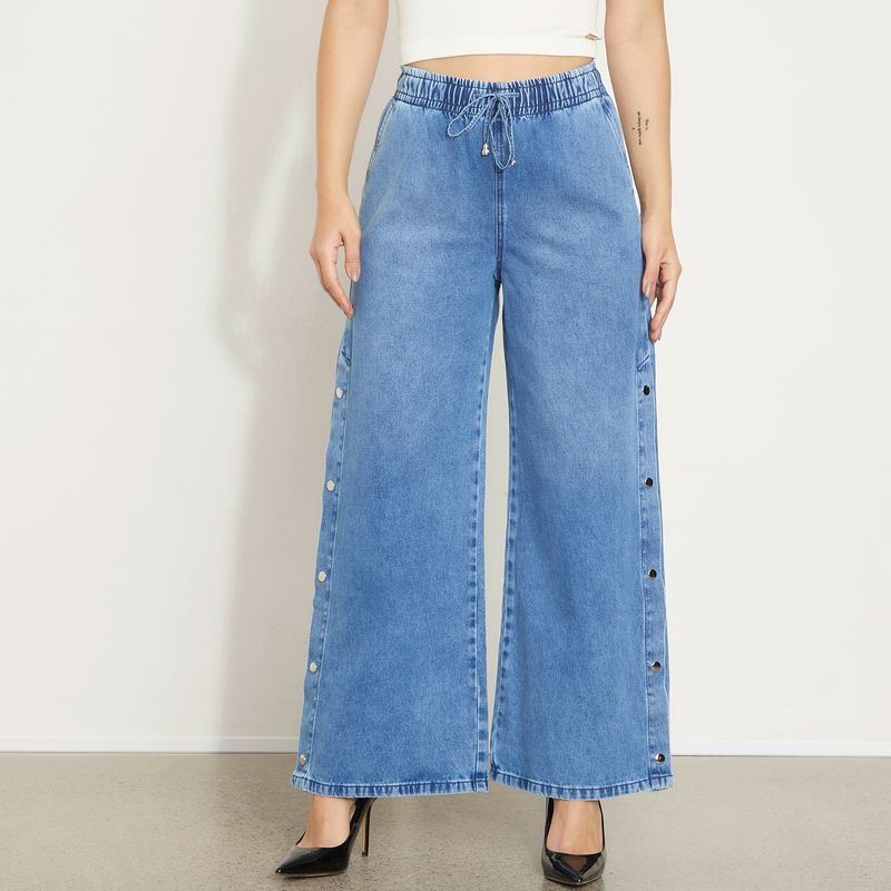 MOSSIMO Jeans Wide Leg Tiro Alto Algodón Mujer Mossimo