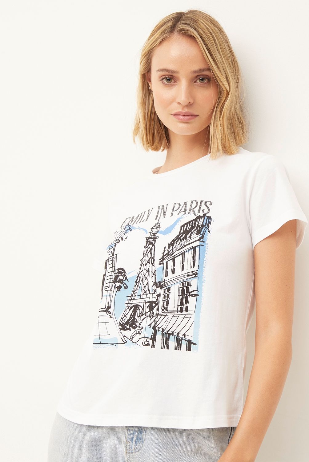 BASEMENT - Basement Polera Manga Corta Algodón Mujer