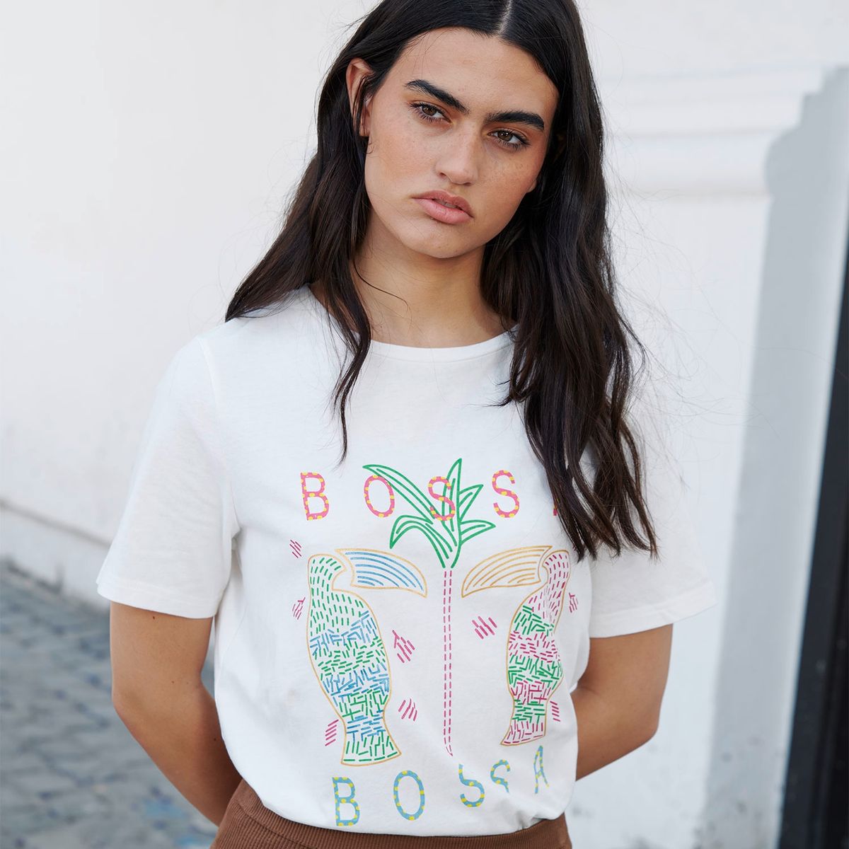 BASEMENT - Polera Manga Corta Algodón Mujer Basement