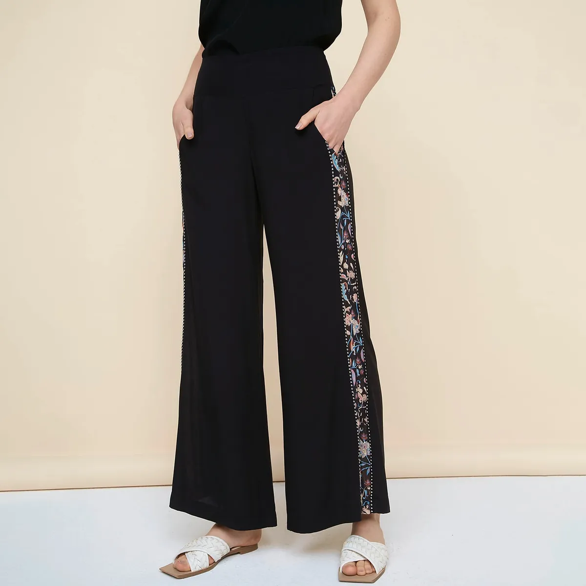 UNIVERSITY CLUB - Pantalón Palazzo Tiro Alto Fiesta Mujer University Club