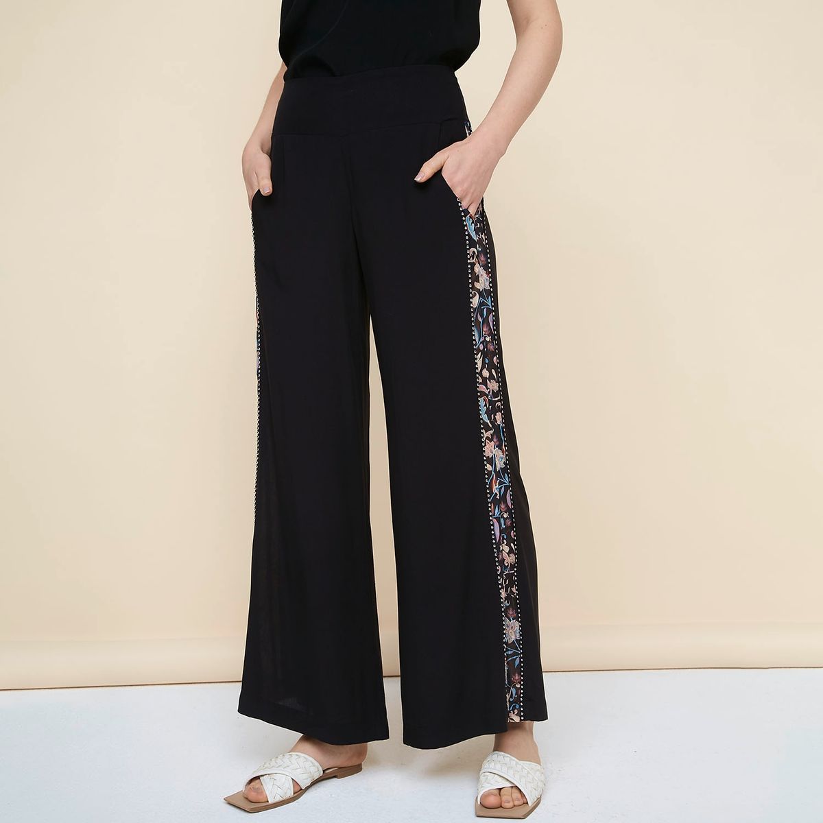 UNIVERSITY CLUB - Pantalón Palazzo Tiro Alto Fiesta Mujer University Club