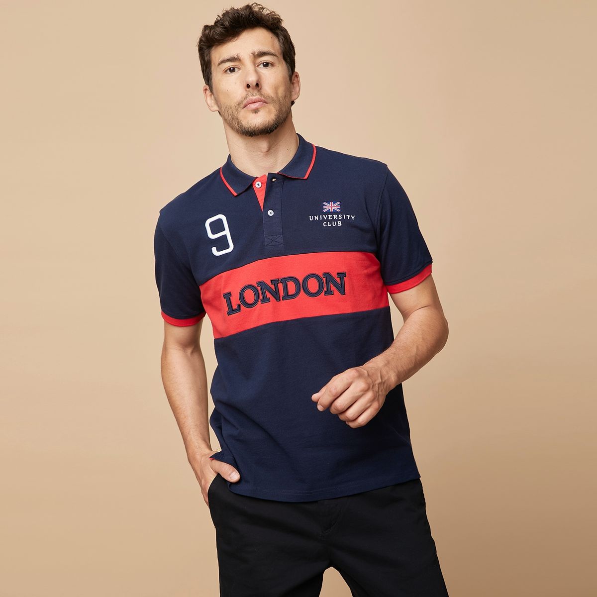 UNIVERSITY CLUB - University Club Polera Manga Corta Algodón Hombre