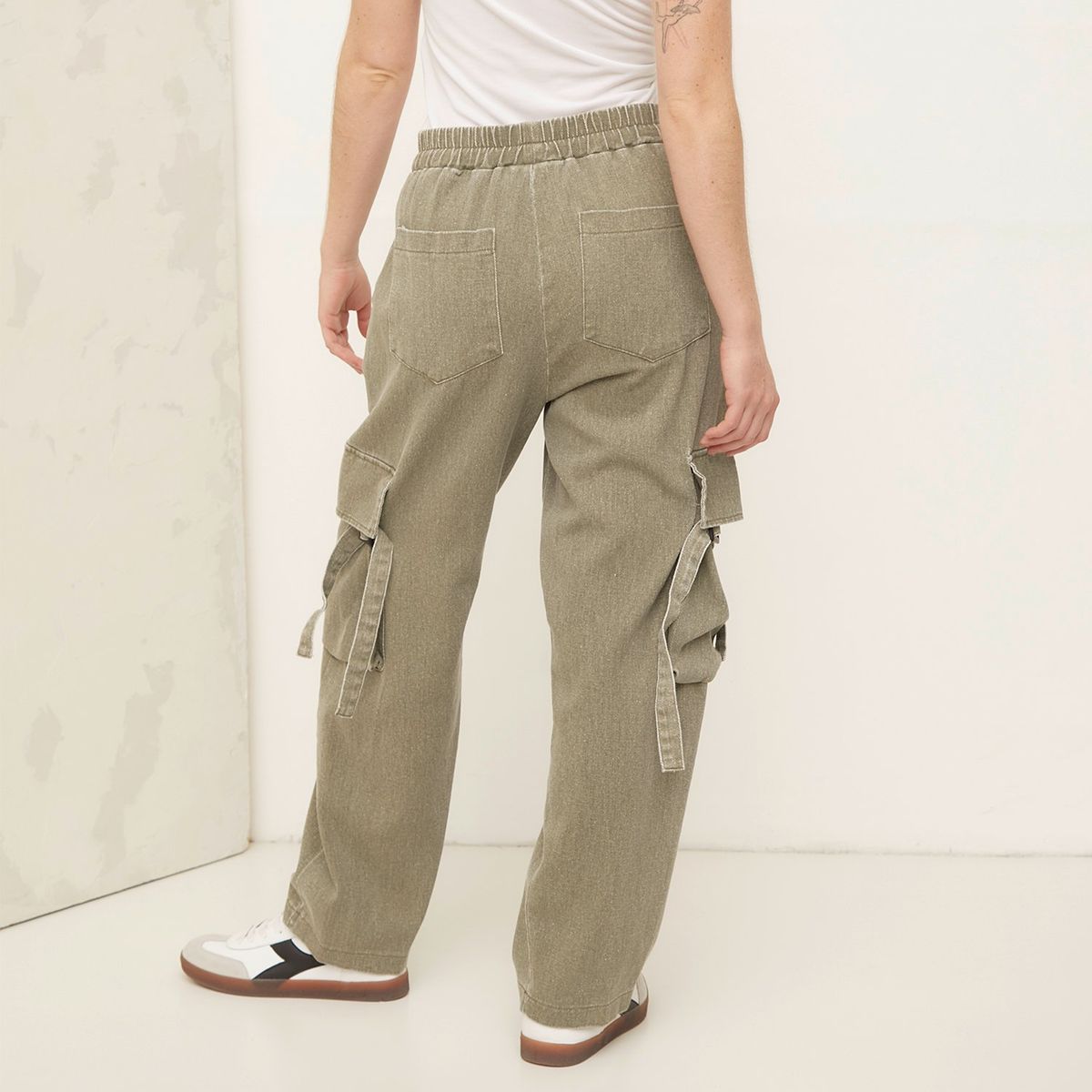 AMERICANINO - Pantalón Cargo Tiro Alto Mujer Americanino