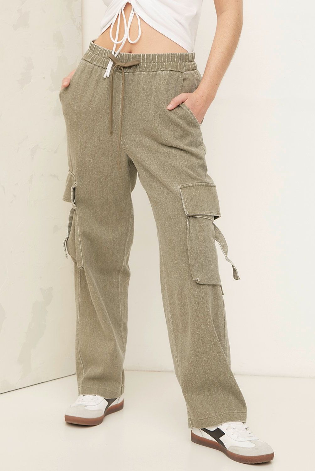 AMERICANINO - Pantalón Cargo Tiro Alto Mujer Americanino