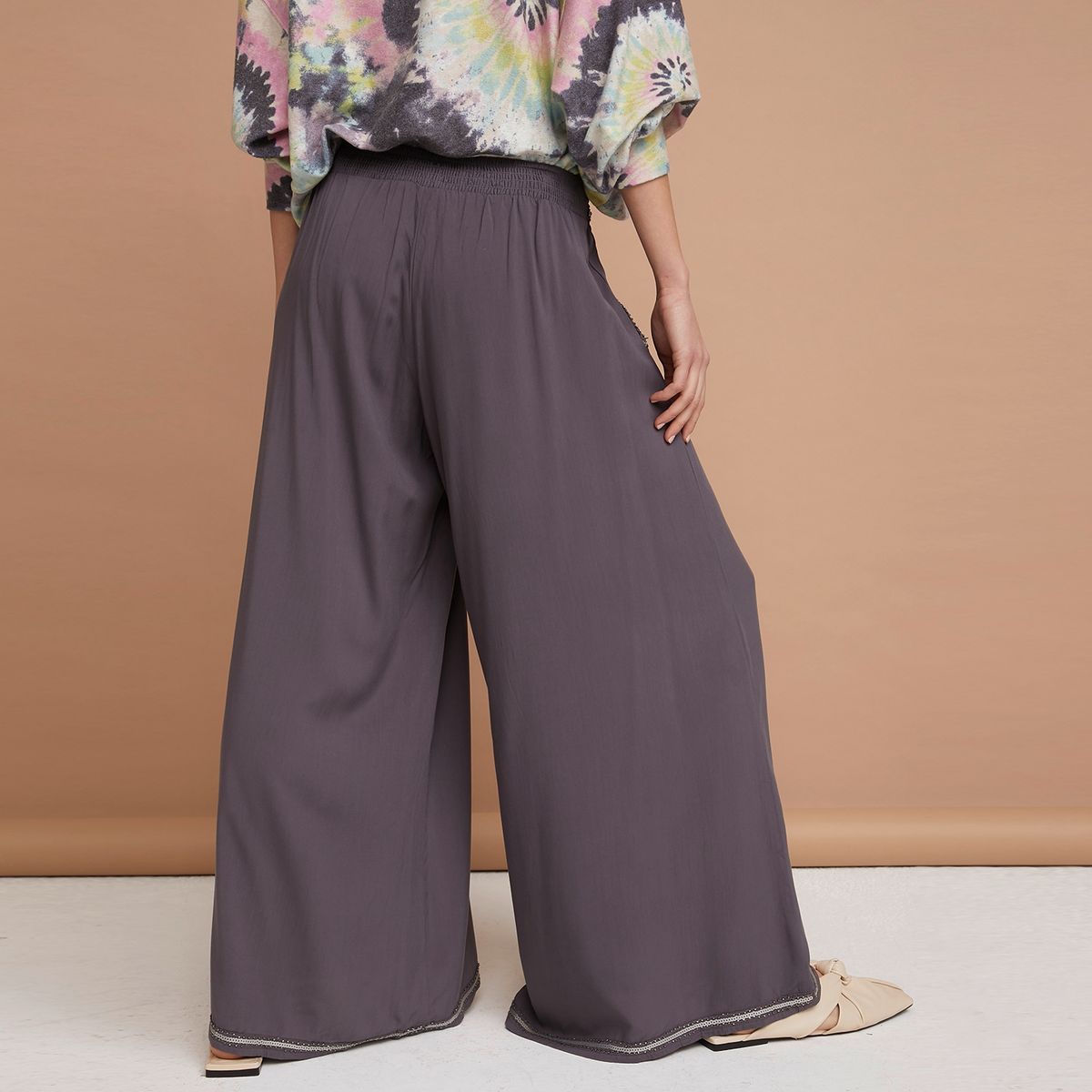 UNIVERSITY CLUB - Pantalón Palazzo Tiro Alto Fiesta Mujer University Club