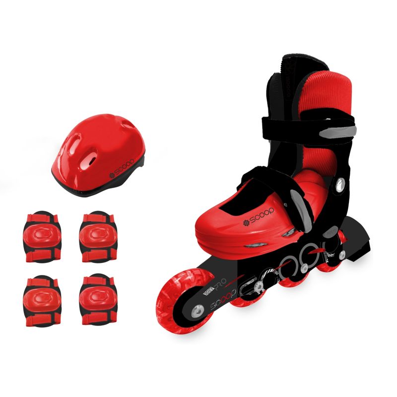 SCOOP - Set Patin En Linea + Casco + Protecciones L Scoop