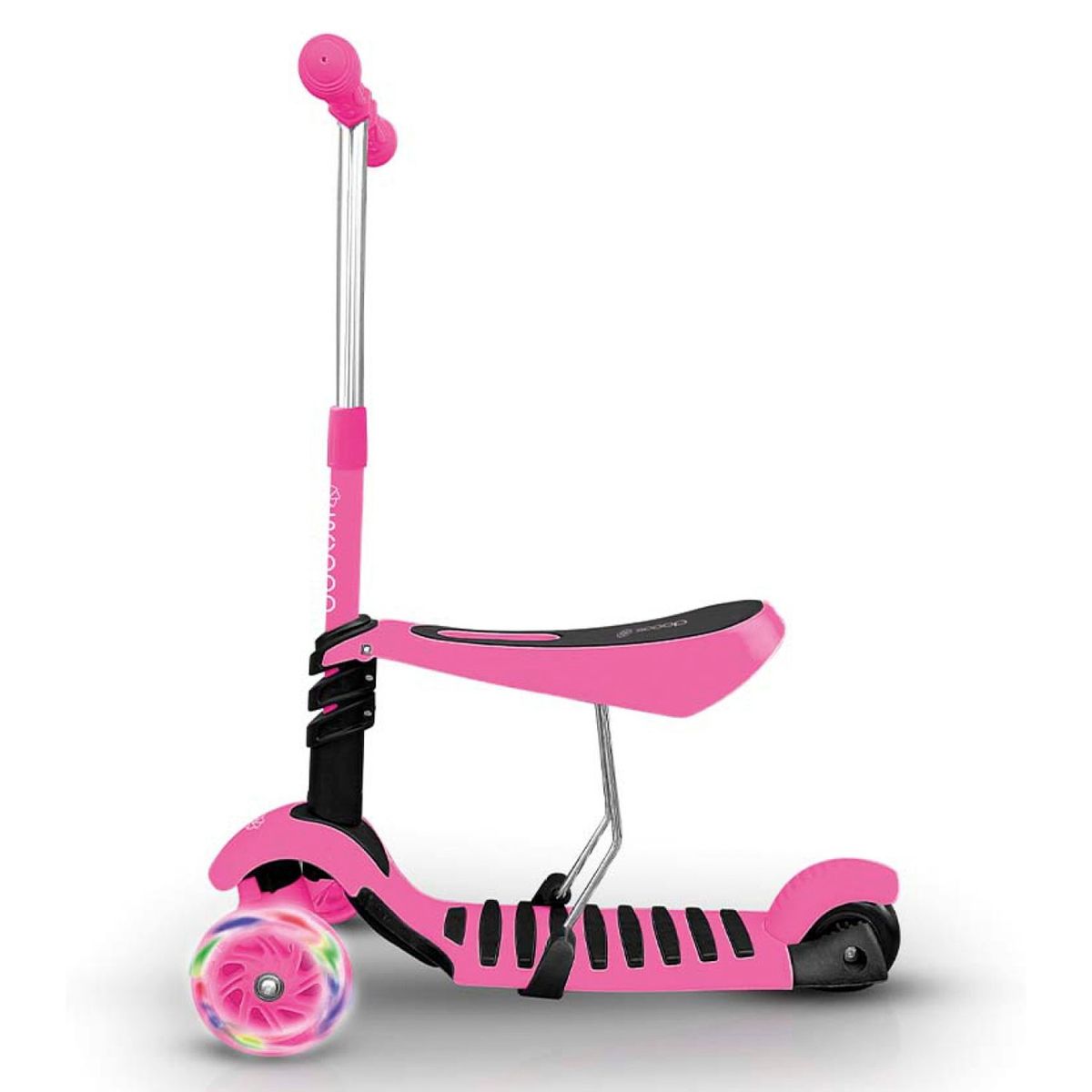 SCOOP - Scooter 2 En 1 Rosado 3 Ruedas Y Luces Scoop
