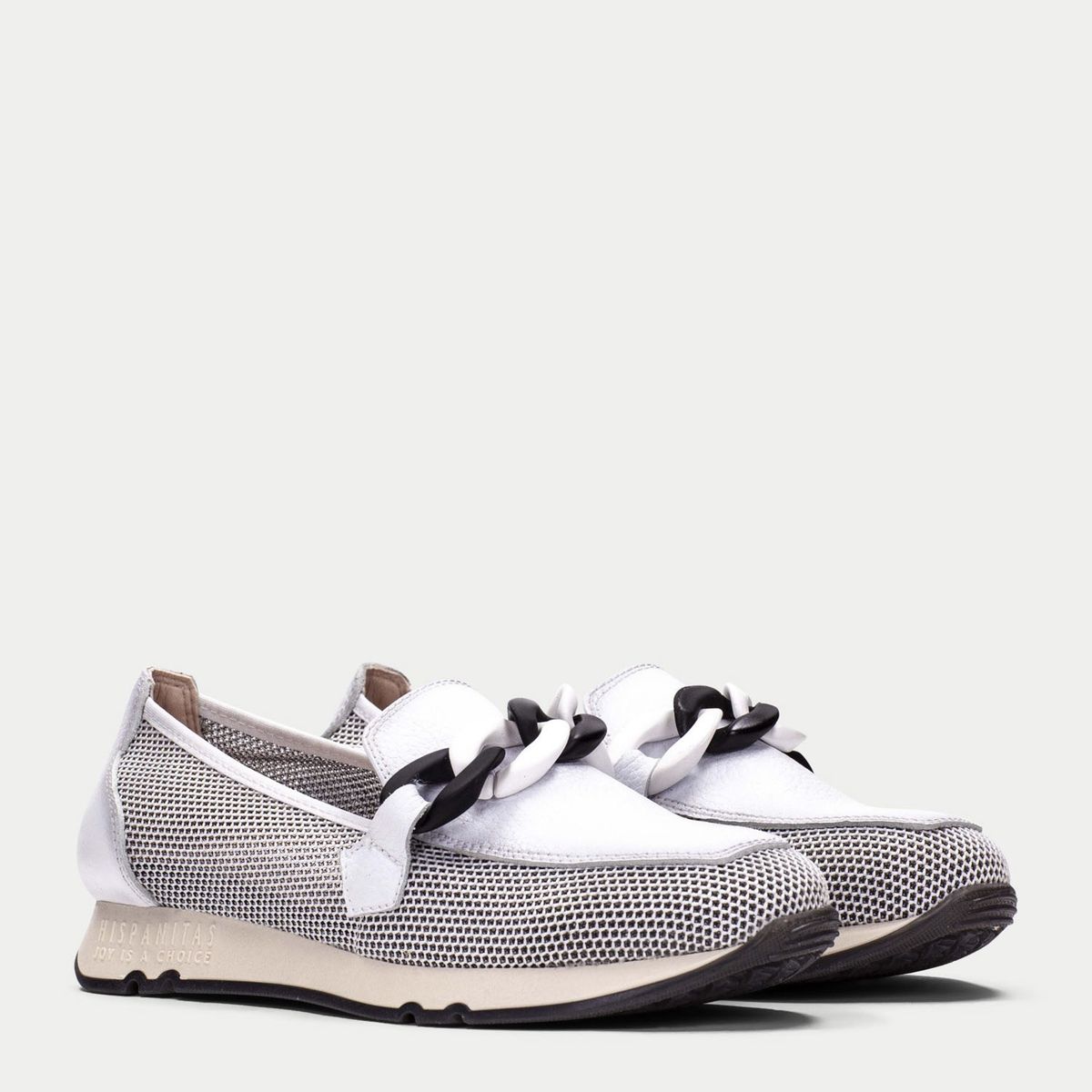 HISPANITAS - Mocasín Mujer Cuero Blanco Hispanitas