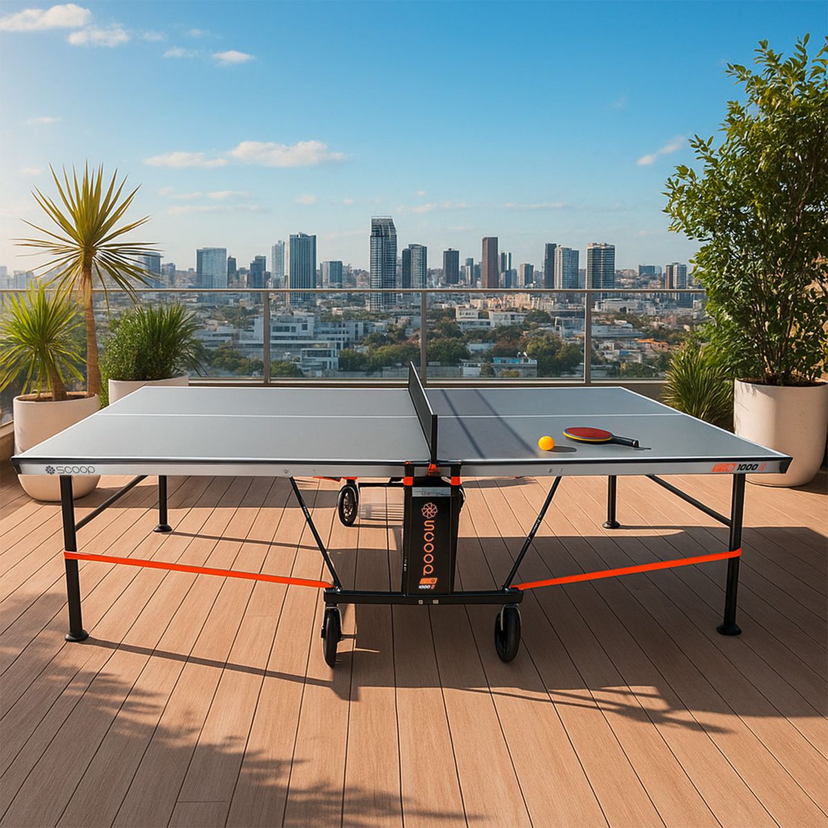 SCOOP - Mesa de Ping Pong Scoop con Ruedas y Estructura de Acero