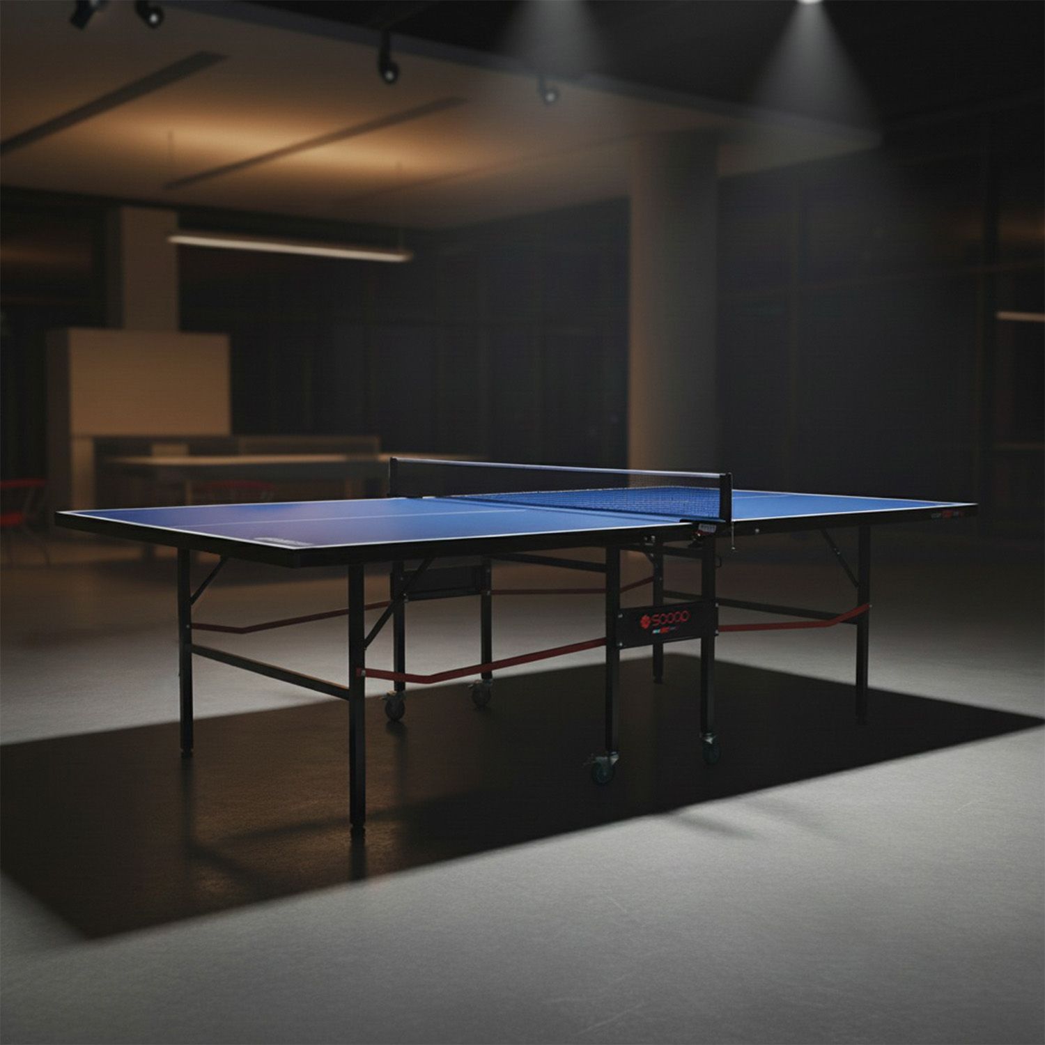 Mesa De Juego Ideal Para 2 Monitores, Color Negro Y Azul, Muebles Pnr Color Negro