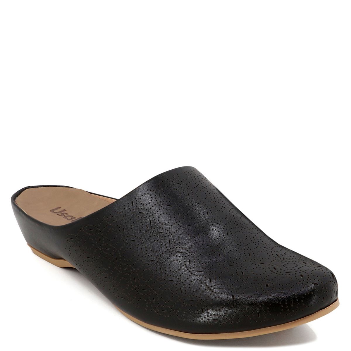 USAFLEX - Babucha Mujer Cuero Negro Usaflex