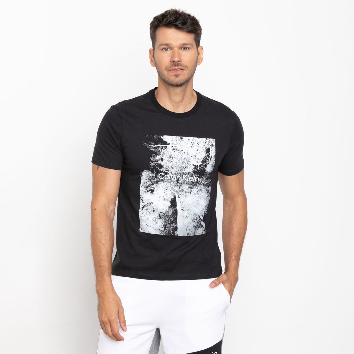 CALVIN KLEIN - Polera Manga Corta 100% Algodón Slim Fit Hombre Calvin Klein