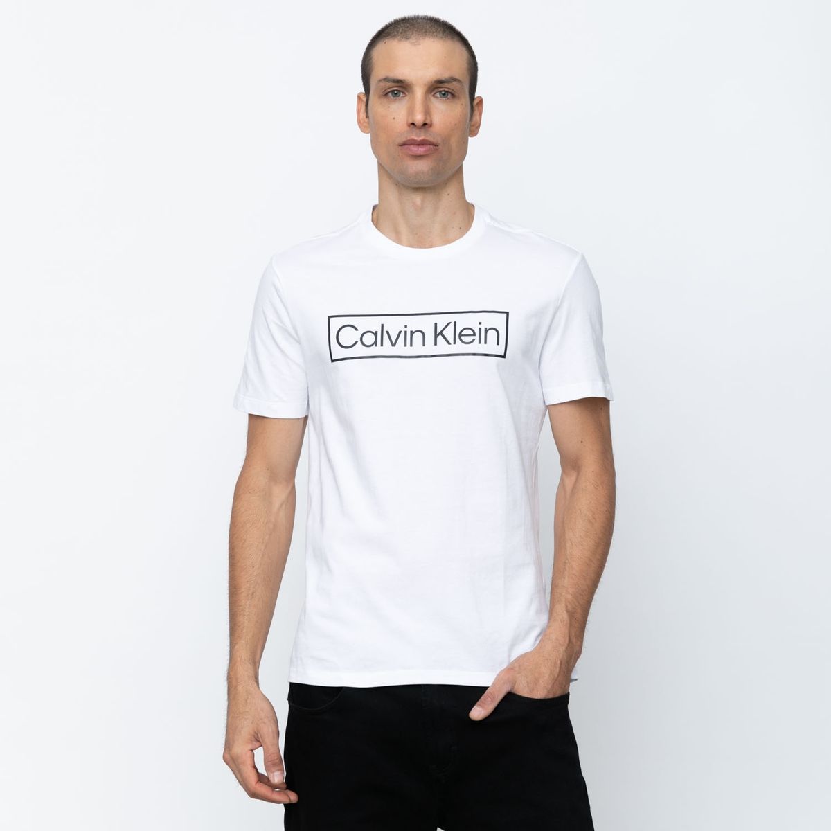 CALVIN KLEIN - Polera Manga Corta 100% Algodón Slim Fit Hombre Calvin Klein