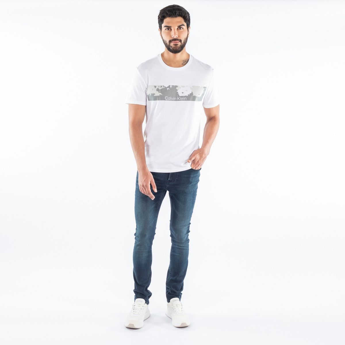 CALVIN KLEIN - Polera Manga Corta 100% Algodón Slim Fit Hombre Calvin Klein