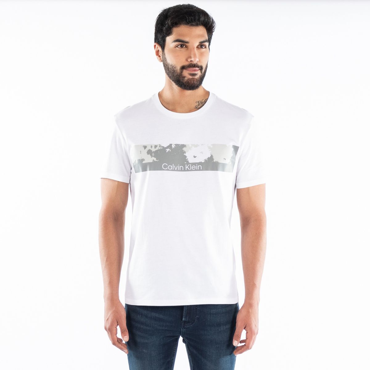 CALVIN KLEIN - Polera Manga Corta 100% Algodón Slim Fit Hombre Calvin Klein