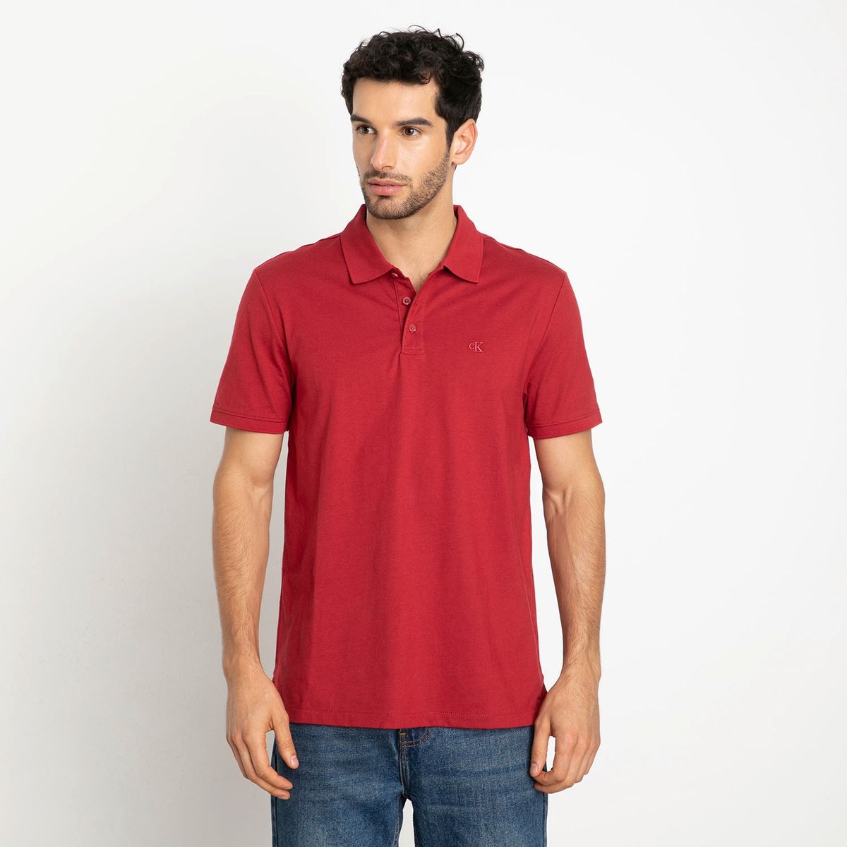 CALVIN KLEIN - Polera Manga Corta Piqué Slim Fit Hombre Calvin Klein