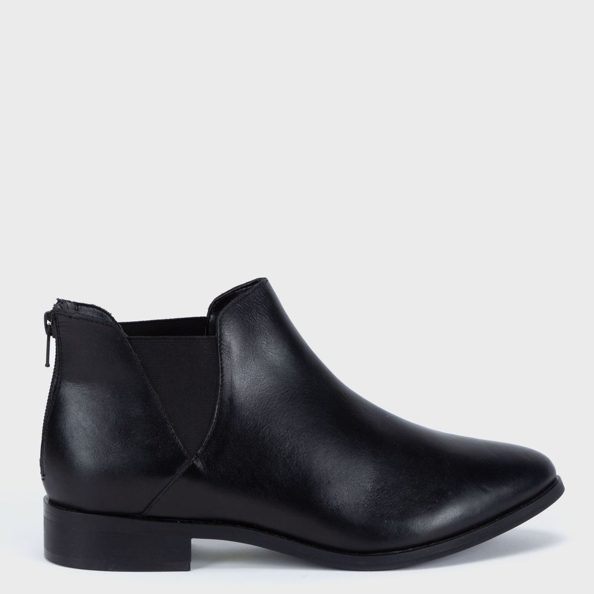 BASEMENT - Botín Mujer Cuero Negro Basement