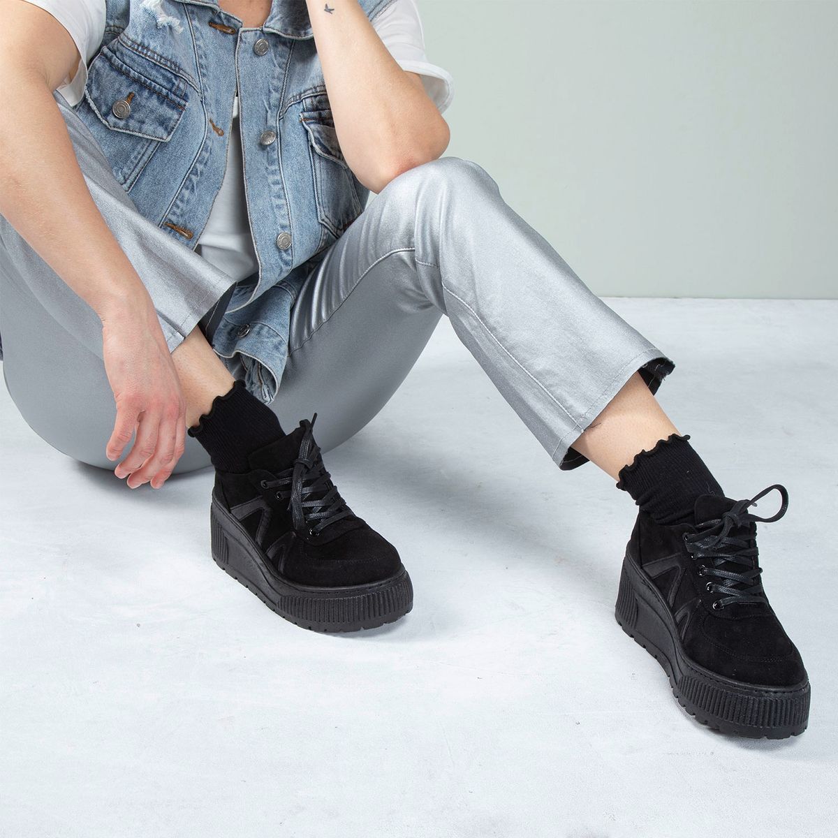 SYBILLA - Zapatilla Urbana Mujer Negro Sybilla