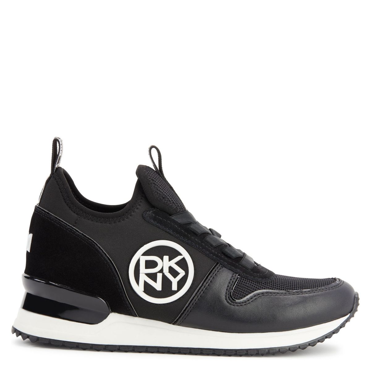 DKNY - Zapatilla Urbana Mujer Cuero Negro Kruza