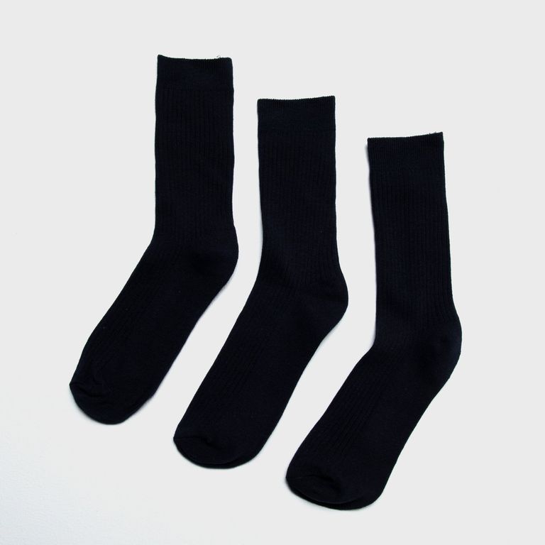 Pack de 3 Calcetines Largos Escolares Bambú Azúl Marino