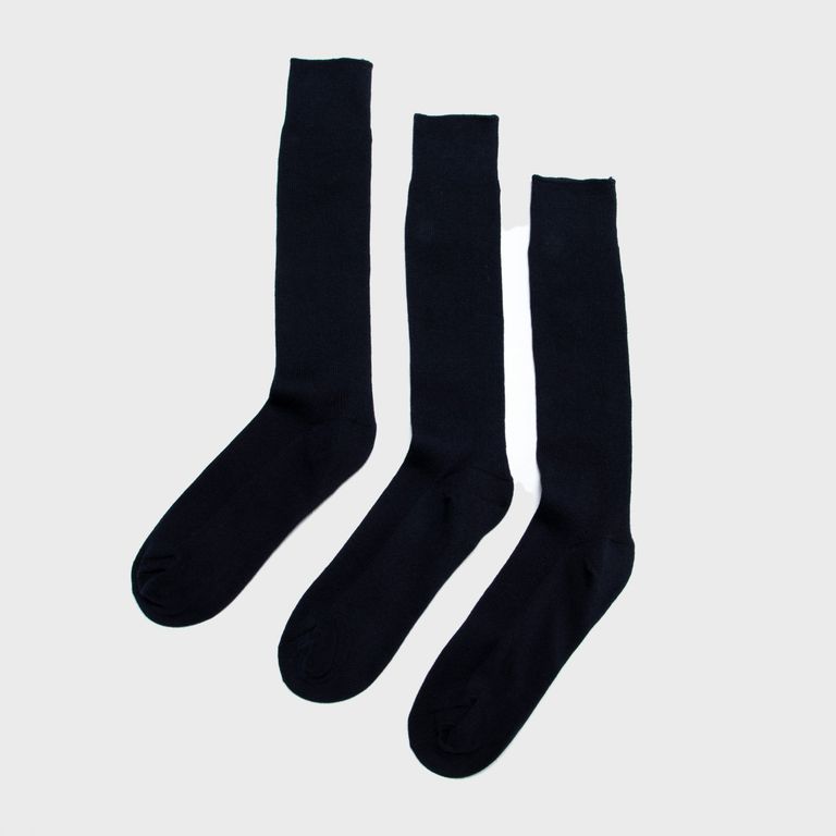 Pack de 3 Calcetines Largos Escolares Bambú Azúl Marino