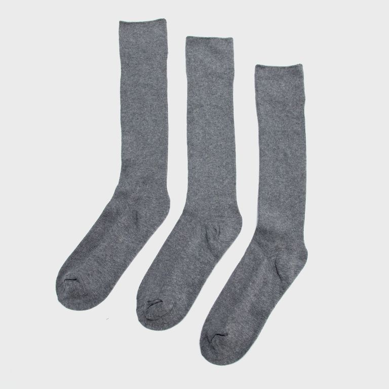 Pack de 3 Calcetines Largos Escolares Bambú Gris