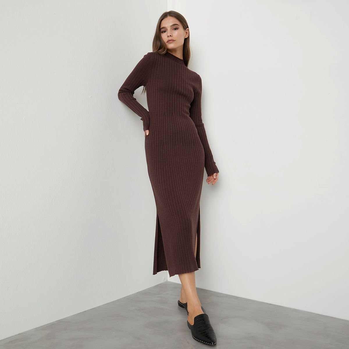 BASEMENT - Basement Vestido Maxi Tejidos Lana Mujer