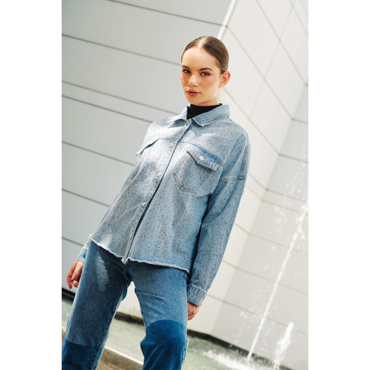 BASEMENT - Basement Chaqueta Mujer Brillos