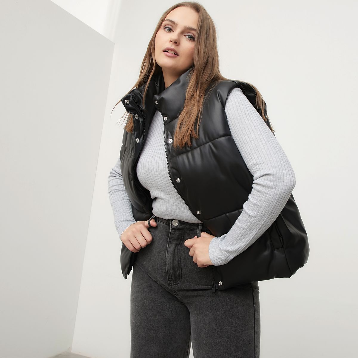 BASEMENT - Parka Sin Mangas Zero Cuero Mujer Basement