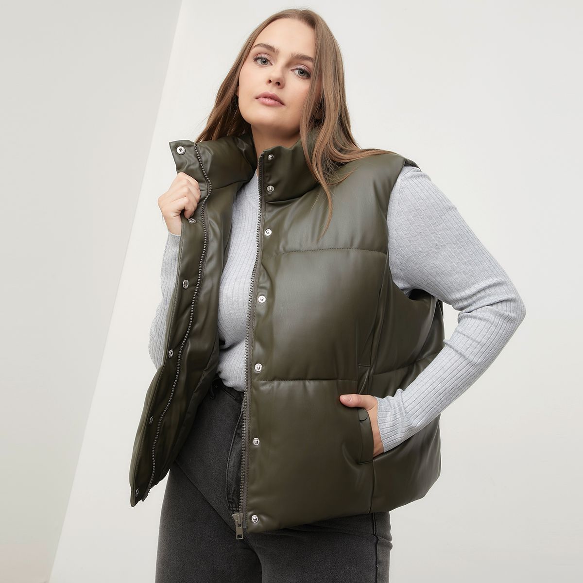 BASEMENT - Parka Sin Mangas Zero Cuero Mujer Basement