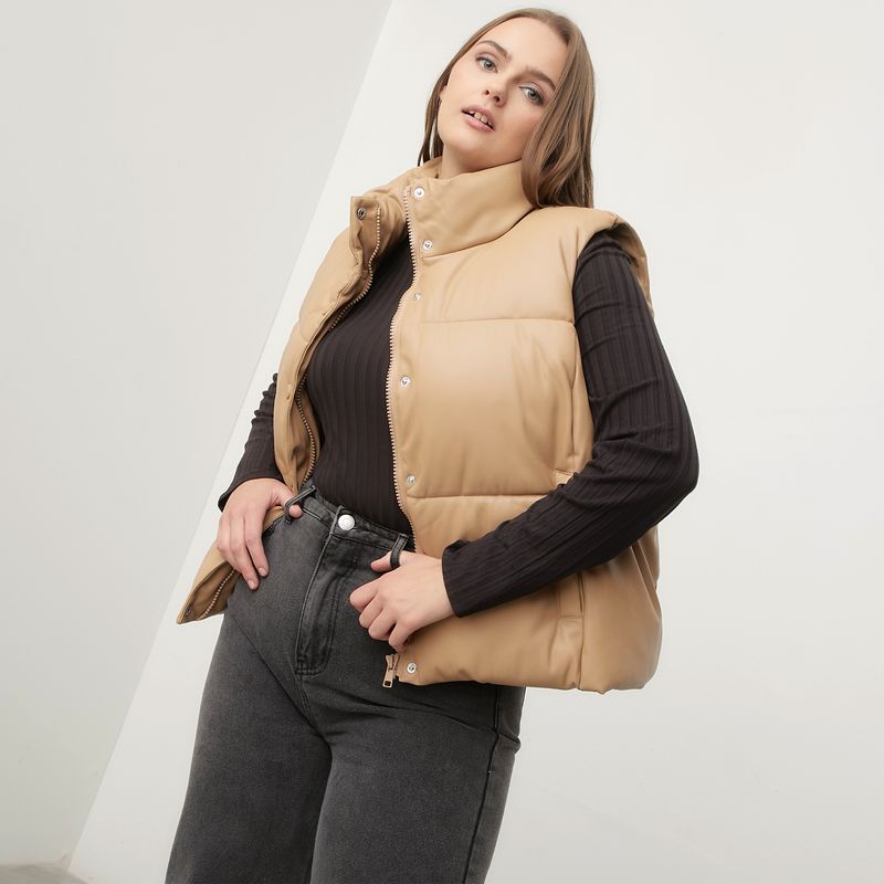 BASEMENT - Parka Sin Mangas Zero Cuero Mujer Basement