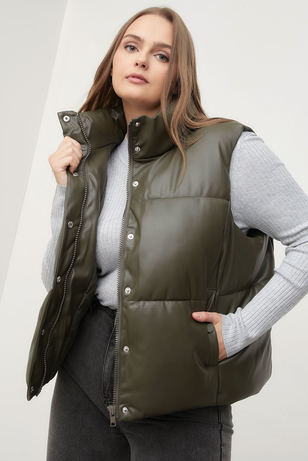 BASEMENT - Parka Sin Mangas Zero Cuero Mujer Basement