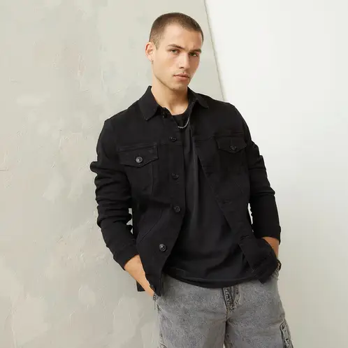AMERICANINO - Chaqueta Denim Regular Fit Hombre Manga Larga