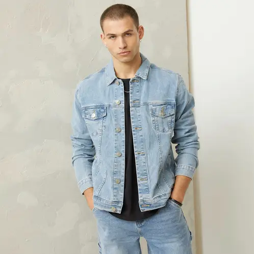 AMERICANINO - Chaqueta Denim Regular Fit Hombre Manga Larga