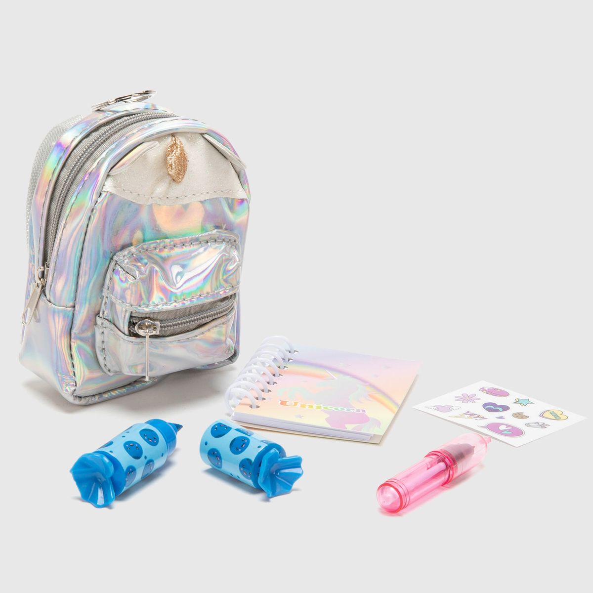 HOLLEY SKOOL - Set 1 Mini Mochila, 1 Destacador, 1 Boligrafo, 1 Mini Libreta , 1 Sticker Holley