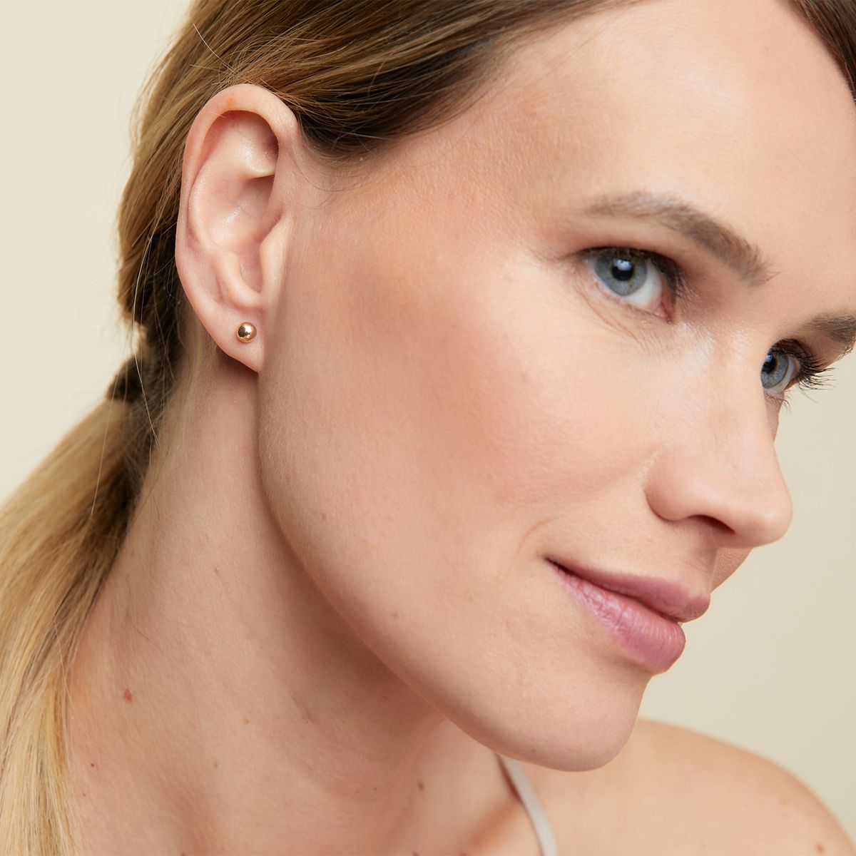 AG ALTA GAMA - Aros De Oro 14Kt 5Mm Y Cierre Con Tope Ag Alta Gama