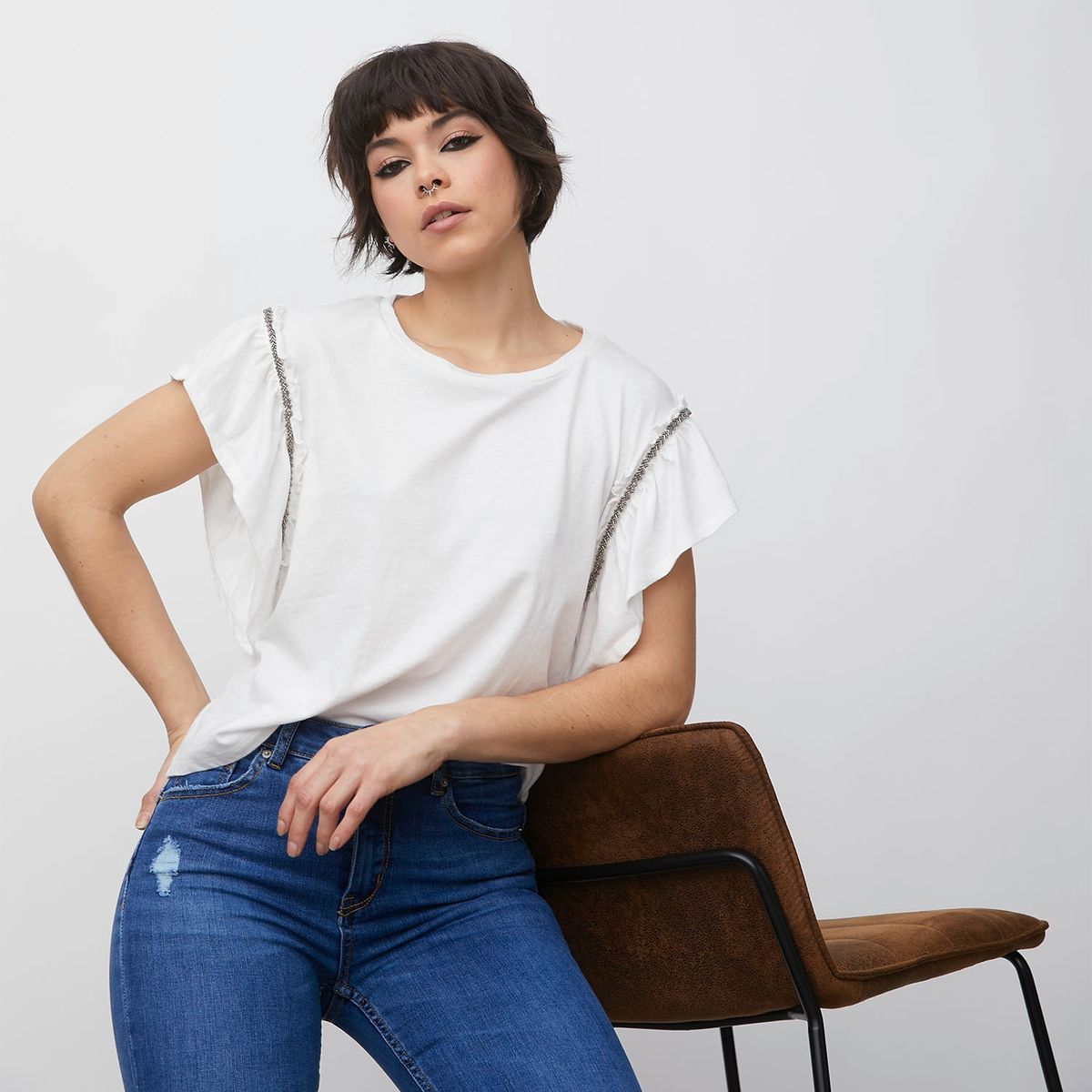 AMERICANINO - Americanino Polera Manga Corta Algodón Mujer