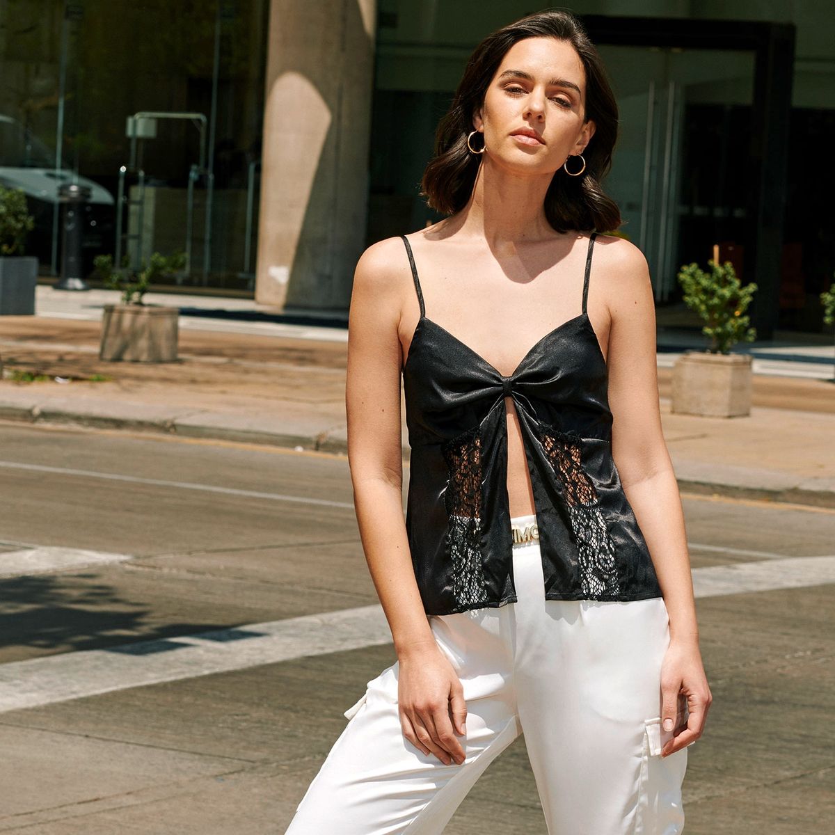 MOSSIMO - Mossimo Pantalón Cargo Tiro Medio Mujer