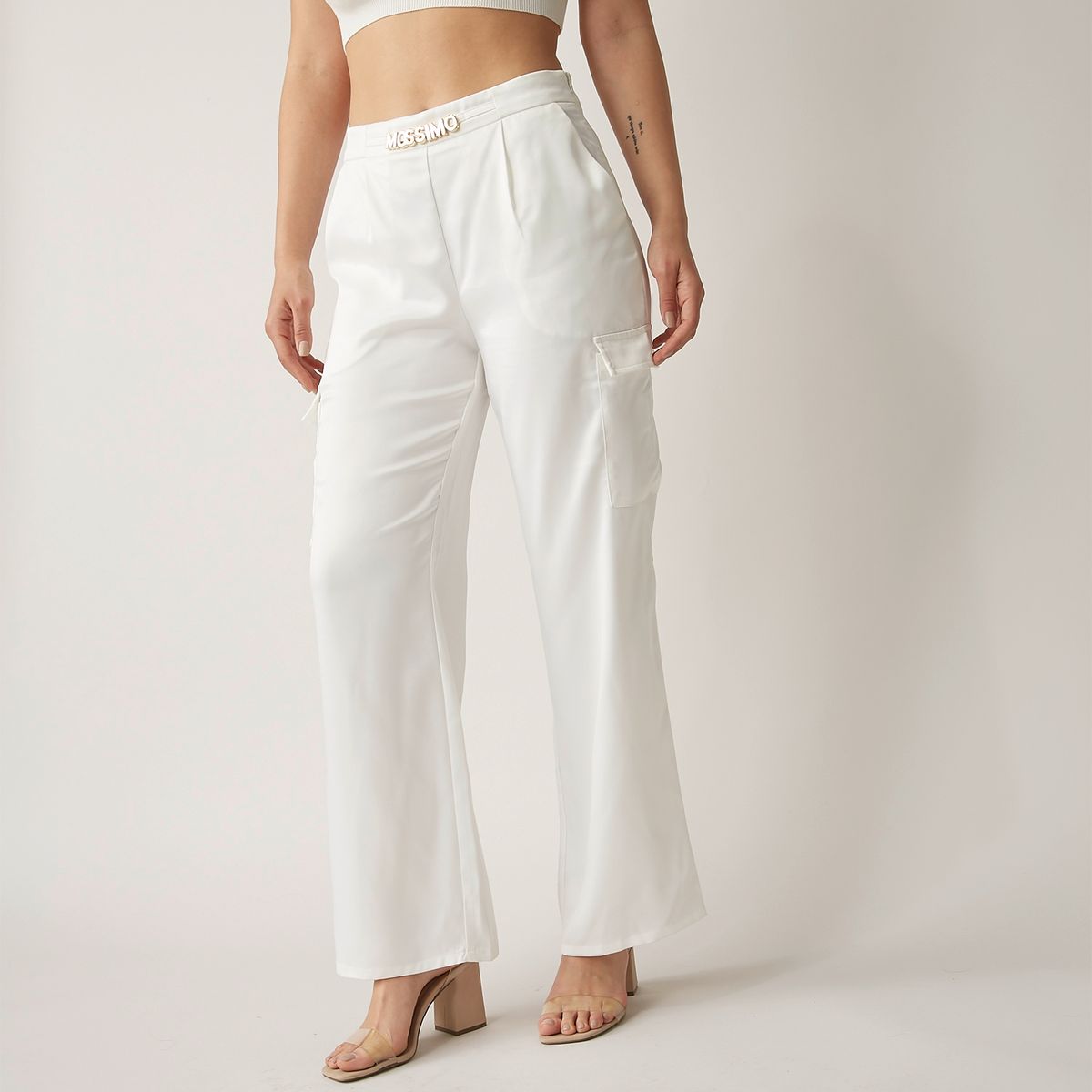 MOSSIMO - Mossimo Pantalón Cargo Tiro Medio Mujer