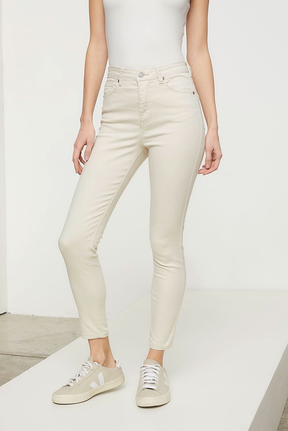 BASEMENT - Jeans Basement Skinny Tiro Alto Mujer Algodón